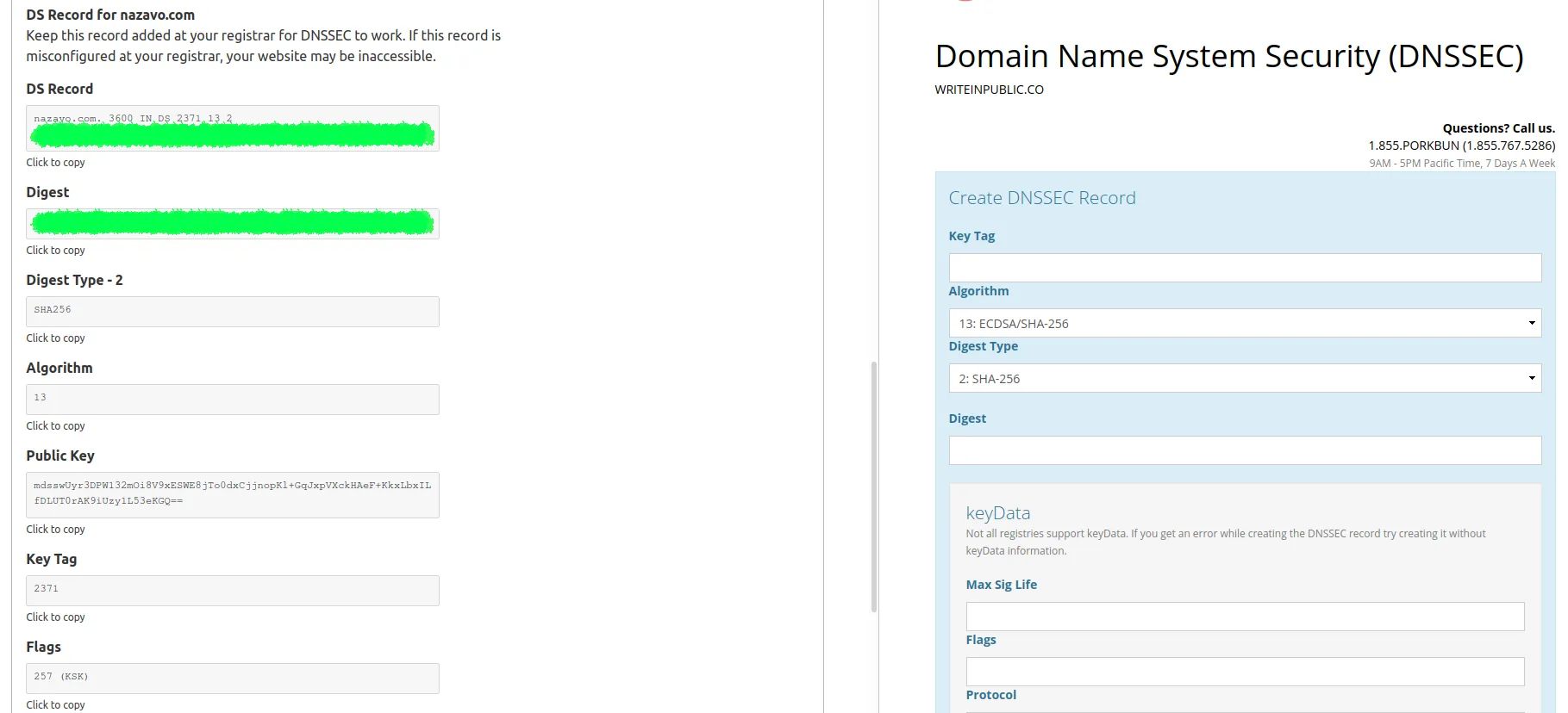 Setting up DNSSEC in Porkbun with CloudFlare DNS